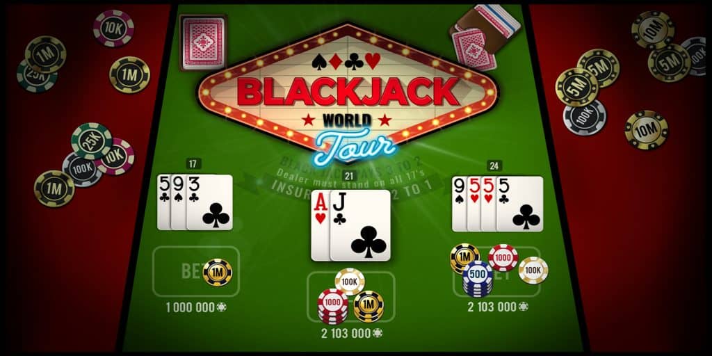 Blackjack at an online casino
